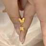老廟黃金耳飾足金蝴蝶流蘇耳墜仙氣蝴蝶耳釘送女友送老婆生日禮物 可代寫(xiě)賀卡#勿拍 曬單實(shí)拍圖