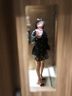 太平鳥【張婧儀同款】商場2024年秋季新款工裝PU外套女A3BBE3403 黑色 XS 曬單實(shí)拍圖