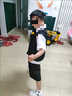 雙魚兔男童夏裝套裝2025新款中大童夏季男孩演出禮服兒童西裝馬甲三件套 黑色 110 曬單實拍圖
