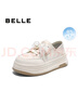 百麗（Belle）百搭板鞋女2025春新厚底可兩穿休閑小白鞋D7W1DAM5 米色-皮面-全包款 38 (240mm) 曬單實拍圖