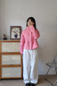 波司登（BOSIDENG）2025新款輕薄羽絨服女短款90絨立領(lǐng)菱格寬松時(shí)尚外套B250135326 子黛粉|1738 XS 155/80A 體重約110以?xún)?曬單實(shí)拍圖