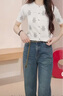 DZZIT地素牛仔褲夏季白色夏日穿搭丹寧褲子女 藍色 XS 曬單實拍圖