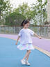moonkids童裝女童速干T恤2025夏季新款冰絲短袖上衣兒童夏裝運動訓練衣服 19032紫色速干短袖 130 cm 曬單實拍圖