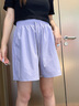 名創(chuàng  )優(yōu)品（MINISO）短褲女外穿夏季2025新款運動(dòng)褲女士中褲冰絲防曬高級感休閑五分褲 杏色(純色) L /165(肌理清晰好面料) 曬單實(shí)拍圖