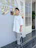 G.duck2025新款夏季兒童時(shí)尚套裝男女童字母印花短袖T恤牛仔褲兩件套潮 白色T恤 120 cm 曬單實(shí)拍圖