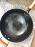 中福鐵鍋龜紋生鐵鑄鐵鍋炒鍋家用炒菜鍋無(wú)涂層已開(kāi)鍋老式古法陸川鐵鍋 圓底+有副耳 32cm 不銹鋼蓋 曬單實(shí)拍圖