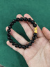 石玥珠寶精品8mm黑瑪瑙手串本命年護(hù)身符黃金貔貅轉(zhuǎn)運(yùn)珠水晶手鏈男女士款 曬單實(shí)拍圖