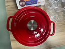 雙立人琺瑯鍋鑄鐵搪瓷鍋家用燉鍋燉盅砂鍋湯鍋不粘鍋煮鍋燃氣電磁爐通用 紅色 琺瑯鍋 26cm 曬單實(shí)拍圖
