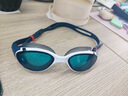 speedo速比濤泳鏡大框Biofuse云感2.0防水防霧女游泳眼鏡男高清游泳裝備 斑彩螺藍/白/紅/藍 曬單實(shí)拍圖