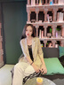 伊婭莎西裝套裝女夏季薄款氣質(zhì)正裝小個子西服外套經(jīng)理職業(yè)裝通勤工作服 卡其色西裝+西褲 XL 建議110-120斤 曬單實拍圖