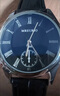 男士手表時(shí)尚商務(wù)腕表韓版潮流時(shí)尚藍光皮帶羅馬刻度機械石英表 黑面銀針 曬單實(shí)拍圖