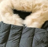 千仞崗冬季女士中長款羽絨服女百搭休閑時尚冬裝保暖防寒服毛領(lǐng)連帽外套 魔力黑 S (160) 曬單實拍圖