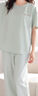 浪莎【100%棉】女士睡衣女夏季舒適簡約格子短袖長褲家居服套裝可外穿 曬單實拍圖