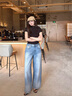 Calvin KleinJeans25早秋女美式復(fù)古潑墨效果ck純棉松弛感闊腿牛仔褲47C702G X0N-牛仔淺藍(lán) 28 曬單實(shí)拍圖