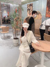 皓娥 茶歇法式氣質(zhì)長(cháng)袖連衣裙女春夏2025溫柔風(fēng)寬松氣質(zhì)仙女胖mm裙子 杏色（均碼M）含口袋內襯 130斤內 曬單實(shí)拍圖