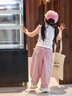 歐姆熊【涼感褲】女童夏季工裝褲子2025新款寶寶夏款兒童夏裝薄款防蚊褲 紫粉色【A類 涼感】 100 cm 曬單實(shí)拍圖
