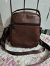 適上（FITUPON）真皮頭層牛皮男包單肩斜挎包復古瘋馬皮休閑豎款款方形手工背包潮 復古-咖色 曬單實(shí)拍圖