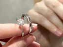 BOEAY一克拉莫桑鉆石純銀戒指女款情侶對戒求婚鉆戒男士結(jié)婚戒指鐘久久 【七倉發(fā)貨/急速達】情侶對戒 曬單實拍圖