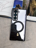 智父三星w25手機殼新款w25心系天下折疊屏超薄保護套磁吸支架中軸全包防摔Galaxy電鍍透明高級男女外殼 高清款【陶瓷黑】磁吸支架*AR增透 曬單實(shí)拍圖