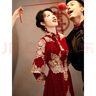 艾妃琳新中式敬酒服旗袍2025新款酒紅色秀禾服新娘結(jié)婚長(zhǎng)袖高腰顯瘦遮肚 輕秀禾禮服 80 L 曬單實(shí)拍圖