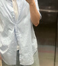 Navigare意大利小帆船女全棉寬松長(zhǎng)袖襯衫休閑條紋襯衣2313045504 藍(lán) L  曬單實(shí)拍圖