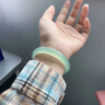 中國黃金天然玉手鐲玉髓鐲子女七夕情人節(jié)生日禮物送女友媽媽老婆結(jié)婚紀(jì)念 淺青手鐲61-62【適合115-125斤】 曬單實拍圖