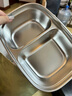 耐思克316不銹鋼便當(dāng)盒食品級兩格飯盒密封防漏微波加熱上班帶飯盒輕便 【食品級】雙格飯盒-本色小號 曬單實(shí)拍圖
