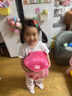 迪士尼幼兒園書包男女孩大小班可愛外出雙肩包小防走失背包玫紅-禮盒款 曬單實拍圖