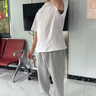太平鳥男裝男士T恤立體印花T恤夏寬松t圓領情侶短袖體恤 米色 第一批 M 曬單實拍圖
