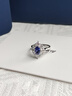 HKHL 925銀坦桑藍色寶石戒指女款戒子指環(huán)高級感紀念日生日禮物送女友 港度14-16號（適合美碼7#） 曬單實(shí)拍圖