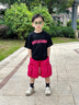 mlgt kids童裝兒童夏季套裝2025新款痞帥男童短袖T恤工裝短褲女童夏裝 黑色 套裝【短袖T恤+短褲】 100 曬單實(shí)拍圖