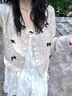 CS.LION甜美可愛風(fēng)秋季針織開衫外套女秋冬寬松短款上衣蝴蝶結(jié)毛衣新款女 燕麥色 L 建議110-130斤 曬單實(shí)拍圖