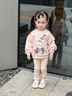 班喜迪女童衛(wèi)衣秋裝2025新款洋氣兒童套頭衣服長(zhǎng)袖小童裝春秋款寶寶上衣 粉色 90 曬單實(shí)拍圖