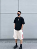 棉致美式三條杠條紋冰絲運(yùn)動速干短褲男夏季薄款2025新款休閑五分褲 白色【D261高品質(zhì)17】 XL 130-150斤 曬單實拍圖