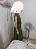 微光里法式連衣裙女夏季2025新款大碼桔梗綠色翻領(lǐng)收腰顯瘦無袖氣質(zhì)長裙 綠色+送腰帶 M 曬單實拍圖