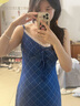 妙奕嘉吊帶連衣裙裙子女夏季2025新款新中式長裙法式高級(jí)感氣質(zhì)洋氣純欲 藍(lán)色法式復(fù)古格子蕾絲邊吊帶裙 L 【建議85-115斤】 曬單實(shí)拍圖