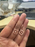 溥畔老鳳凰金店款俄羅斯女士紫金拉絲耳環(huán)韓版時尚鍍18k彩金閃亮菱形 菱形耳環(huán) 585紫金一對 曬單實拍圖