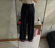 尚都比拉職業(yè)休閑褲女新春梨形身材修身顯瘦闊腿褲高腰長褲 黑色 XL  曬單實(shí)拍圖