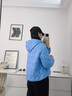 波司登（BOSIDENG）2025新款輕薄羽絨服女短款90絨連帽菱格保暖防風(fēng)外套B250135316 風(fēng)鈴淡藍(lán)5A05 S 160/84A 體重約110-125斤 曬單實拍圖