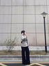 魯雅爾 辣妹ins風(fēng)黑色低腰微喇牛仔褲女夏季新款小個(gè)子胖mm顯瘦闊腿褲子 黑色 M 曬單實(shí)拍圖