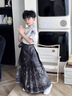 寶貝亨亨;BABY HH男童夏季短袖馬面裙漢服套裝2025新款兒童高級新中式古裝國風(fēng)唐裝 黑金色 薄款 150 曬單實(shí)拍圖
