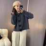 DGOV南瓜橘色翻領(lǐng)針織衫女毛衣外套女秋季法式復(fù)古感寬松歐貨外套 桔紅色 S (85-105斤) 曬單實拍圖