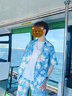 鉑吶苓襯衫夏季男休閑襯衫提花短袖男襯衣花襯衫夏威夷寬松沙灘度假外套 花朵襯衫兩件套【2XL】 曬單實(shí)拍圖