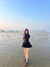 CEENIU泳衣女大碼胖mm海邊度假泡溫泉遮肉連體女士泳衣成人保守顯瘦裙式 大碼運動泳衣均碼【120-160斤】 曬單實拍圖