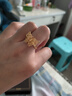 夢金園 足金古法黃金戒指女 鏤空花絲蝶舞金戒指送女友送老婆 生日禮物 約4.7g-克重多退少補 曬單實拍圖