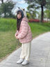巴拉巴拉童裝兒童羽絨服秋冬裝男女童寶寶短款輕薄外套上衣親子裝純色衣服 糯米粉-連帽-白鴨絨 清潔度1000+ 140 （充絨量54g） 曬單實(shí)拍圖