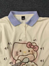 凱蒂貓（hellokitty）衫短袖短裙套裝2025夏季款韓版卡通凱蒂貓印花休閑兩件套 米色polo衫+粉色短裙 130 cm 曬單實(shí)拍圖