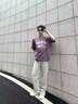 Cebrodz法國 短袖T恤男夏季潮牌美式重磅麂皮絨男生衣服寬松半袖體恤 烏梅紫色 L 曬單實拍圖