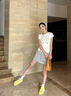 OLJ奢侈高端品牌厚底防滑休閑鞋女夏季網(wǎng)面透氣時(shí)尚百搭德訓鞋 黃色 37 曬單實(shí)拍圖