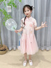 G.DUCKKIDS2025新款夏季女童網(wǎng)紗拼接旗袍裙甜美公主風(fēng)連衣裙百搭禮服裙 粉色 120 cm 曬單實(shí)拍圖